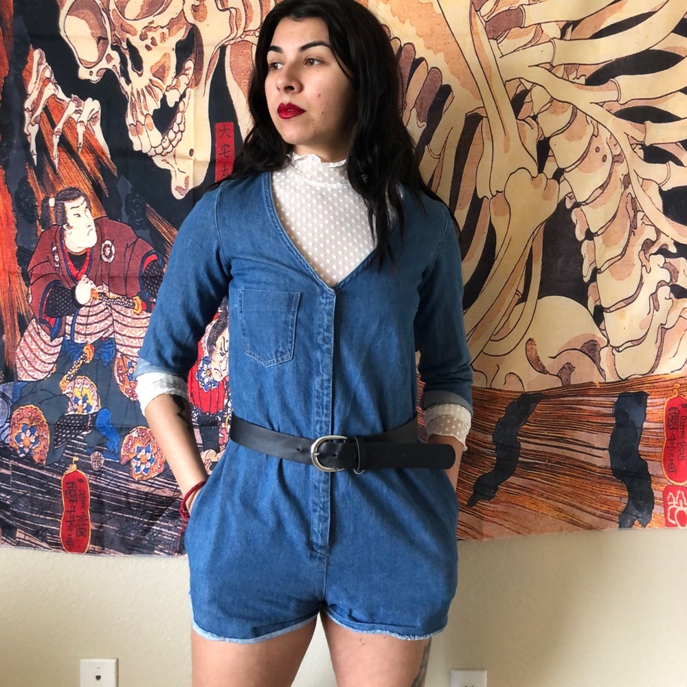 Denim Romper - Picture 1 of 3